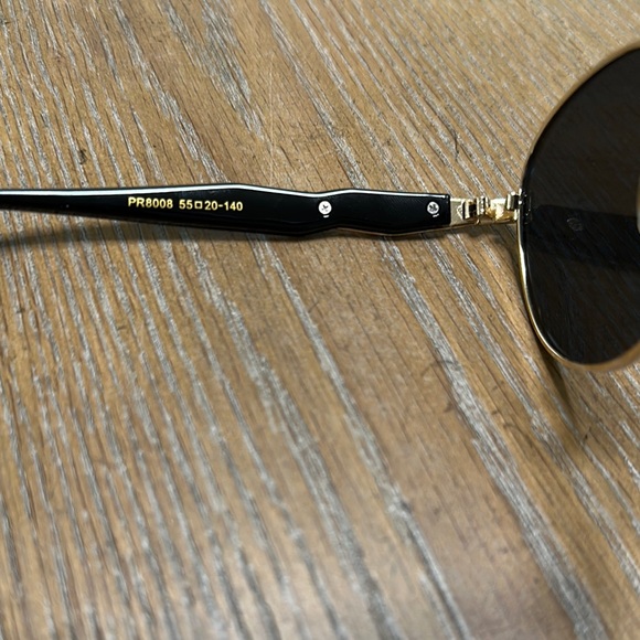 Prada Gold and Black Round Sunglasses - Picture 6 of 7